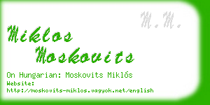 miklos moskovits business card