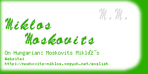 miklos moskovits business card